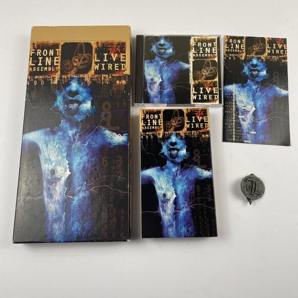 Front Line Assembly Hard Wired VHS/2 CD Box Set Includes Pendant - Picture 1 of 10